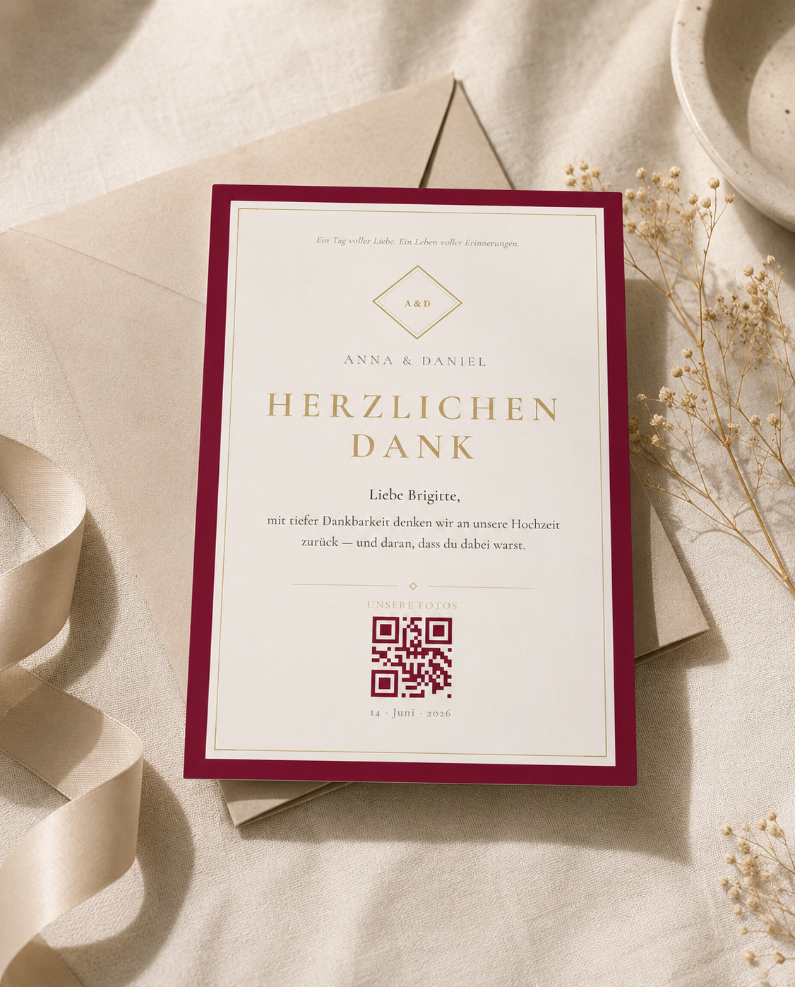 Personalisierte Dankeskarte — Old Money Linie