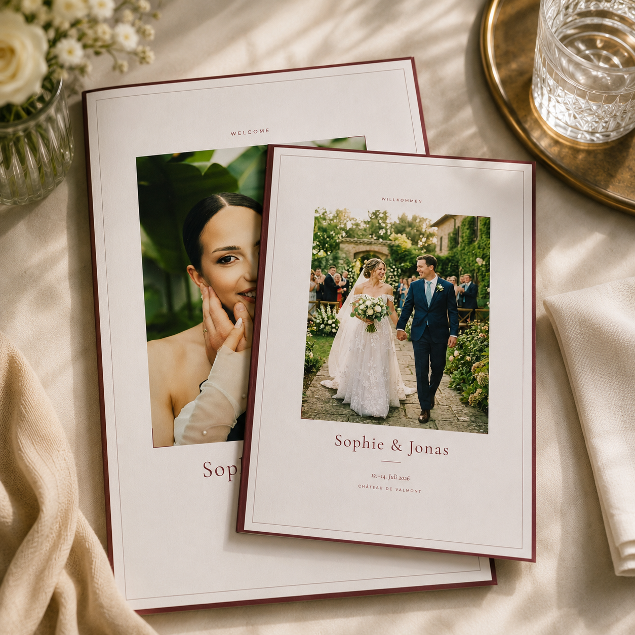 Empfangsmappe Old Money — A3 Halbfalz mit Cover, Welcome Letter, Tagesablauf